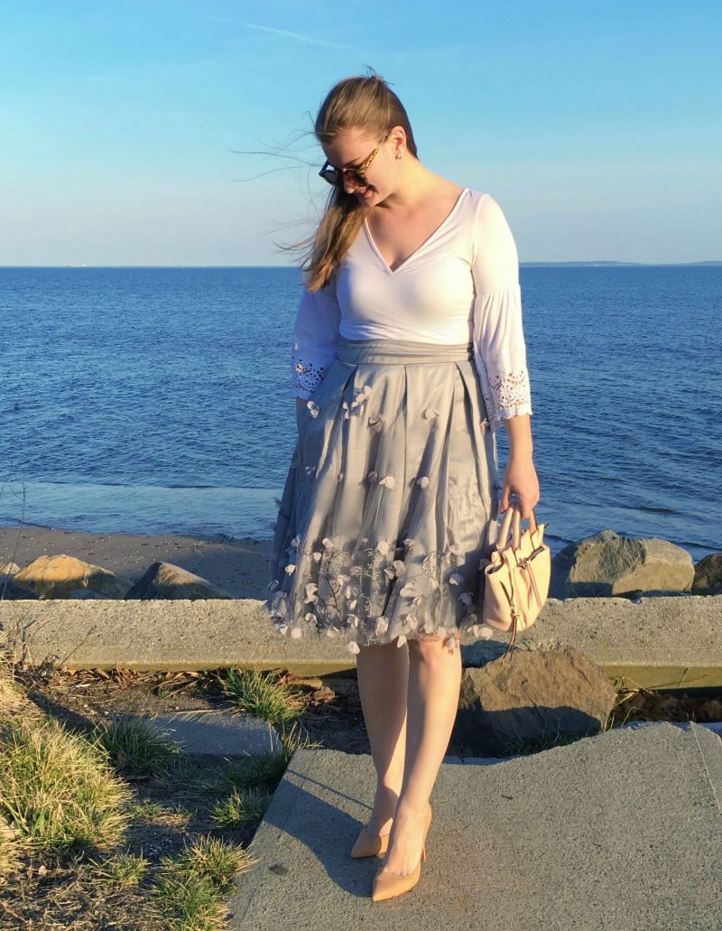 Eliza J Lace Tulle Ball Skirt
