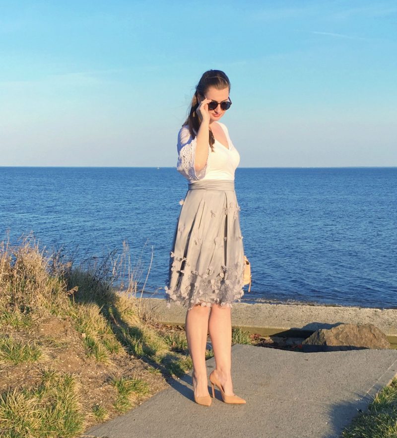 Eliza J Lace Ball Tulle Skirt