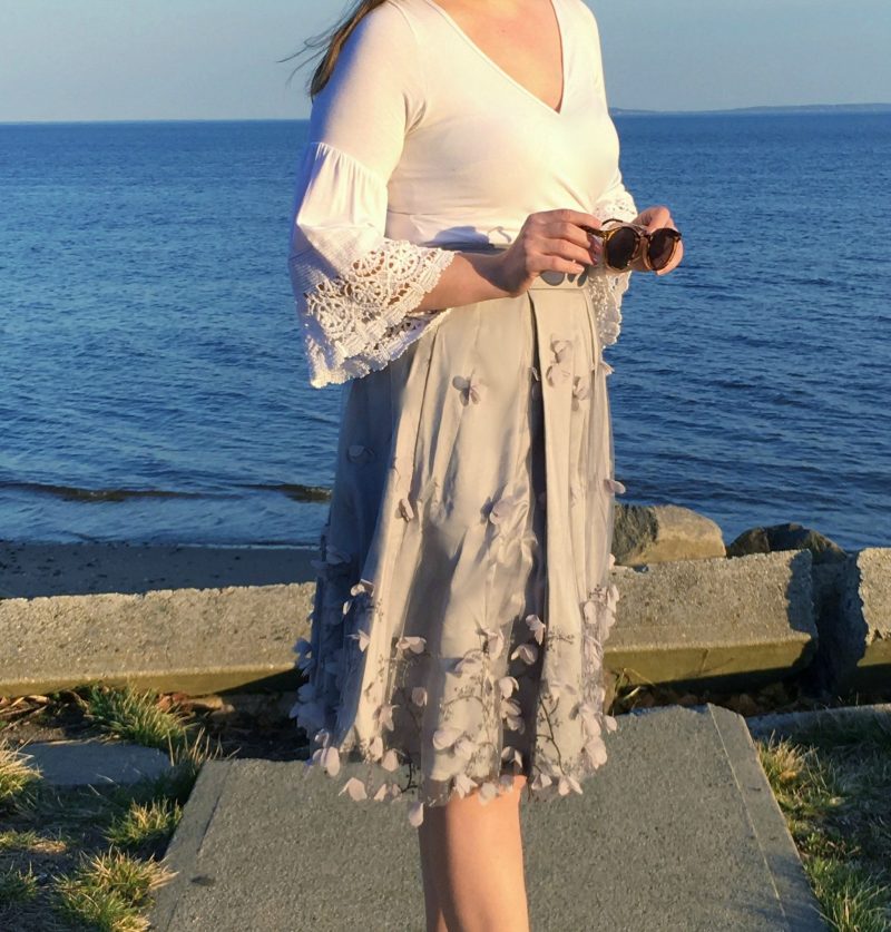 Eliza J Lace Tulle Ball Skirt Details