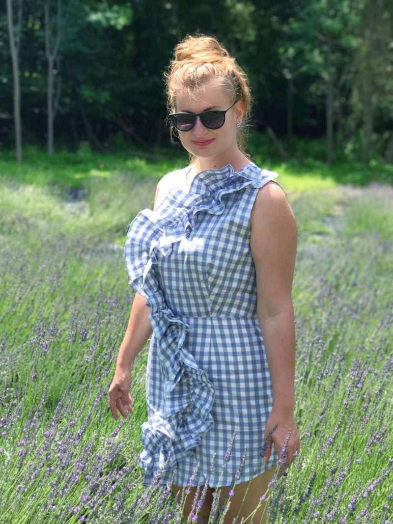 Irina Dorn Lavender Farm Near NYC Pleasant Valley Lavender Missguided Ruffled Dress