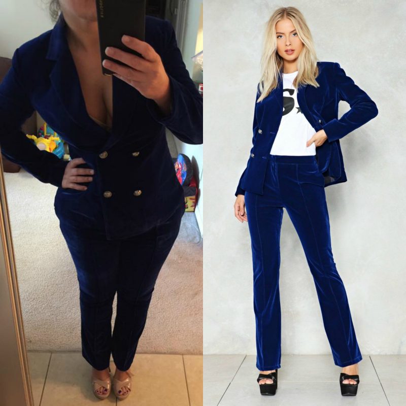 Velvet Trend Nastygal Blue Velvet Pant Suit