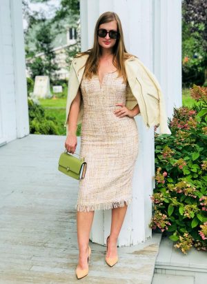 Tweed Outfit LNA Strapless Dress